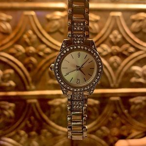 silver diamond watch / working clock / made in china / 💐